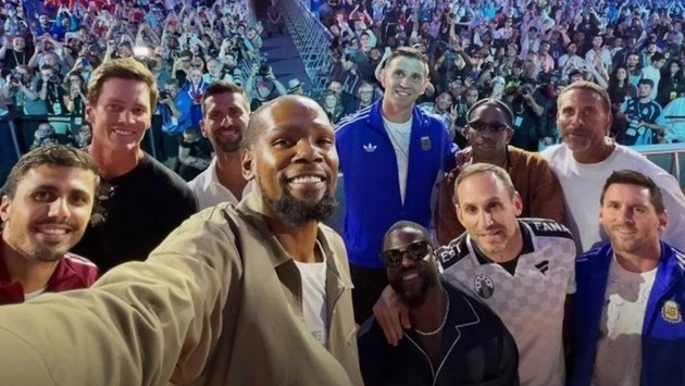 Djokovic, Messi, Brady, Durant, Rodri, Dibu y Ferdinand: la selfie del Mundial 2026